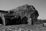 Outter wall at Ft Pickens B&W